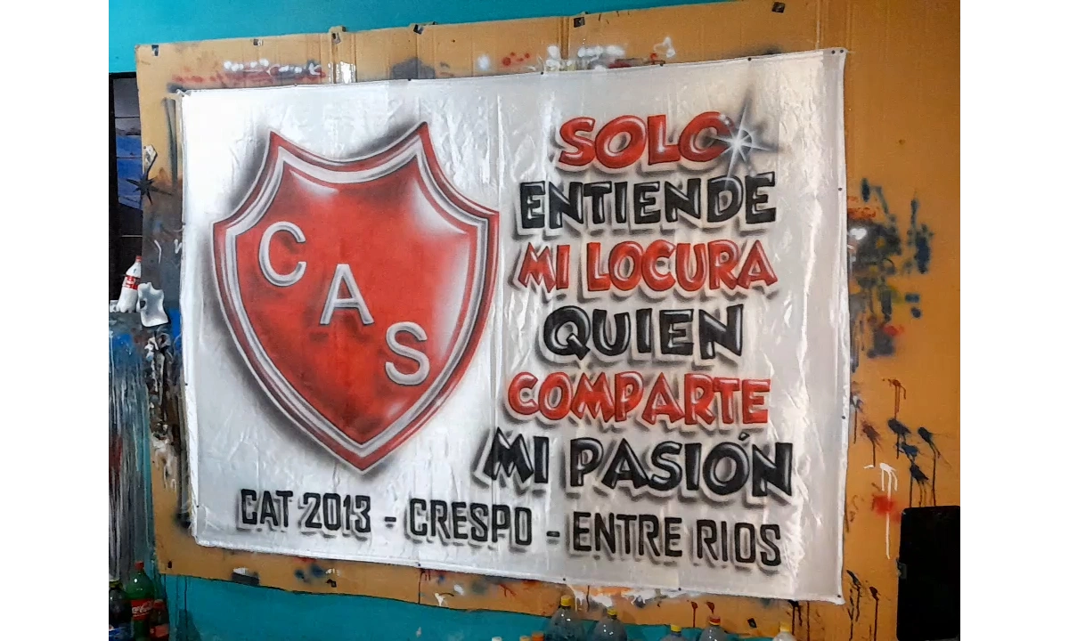 bandera de sarmiento de entre rios con aerografia