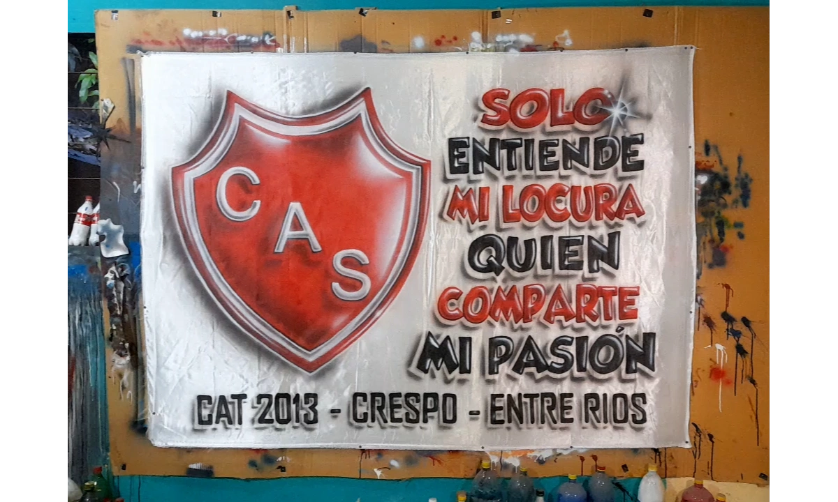 bandera de 2mx1,5m de sarmiento de villa crespo