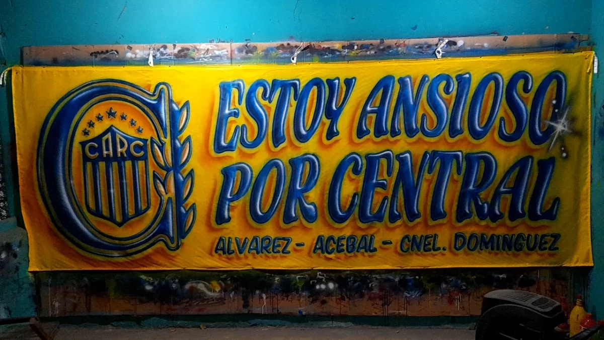 bandera de rosario central con aerografo