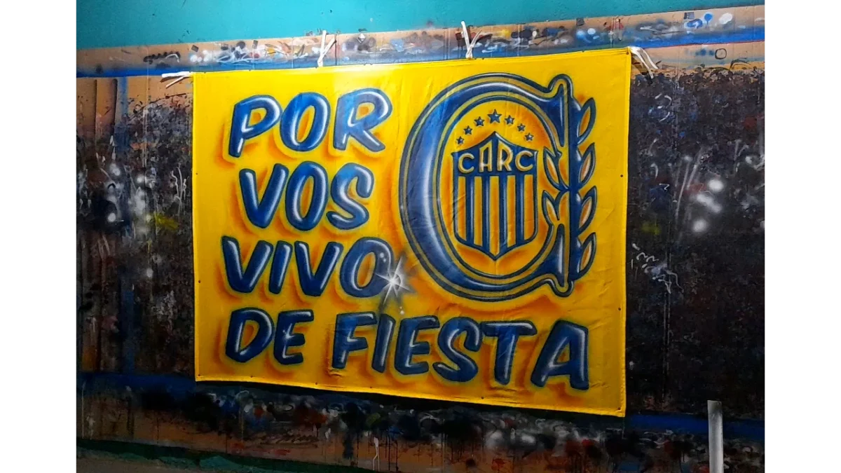 bandera de rosario central pintada con aerografias