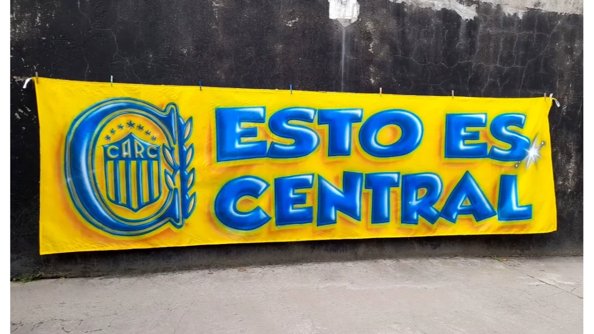 bandera de rosario central con aerografias
