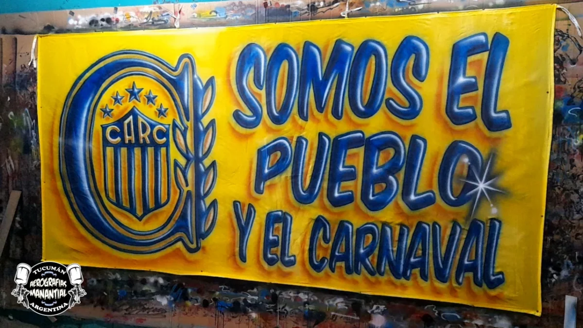 bandera de rosario central con aerografo