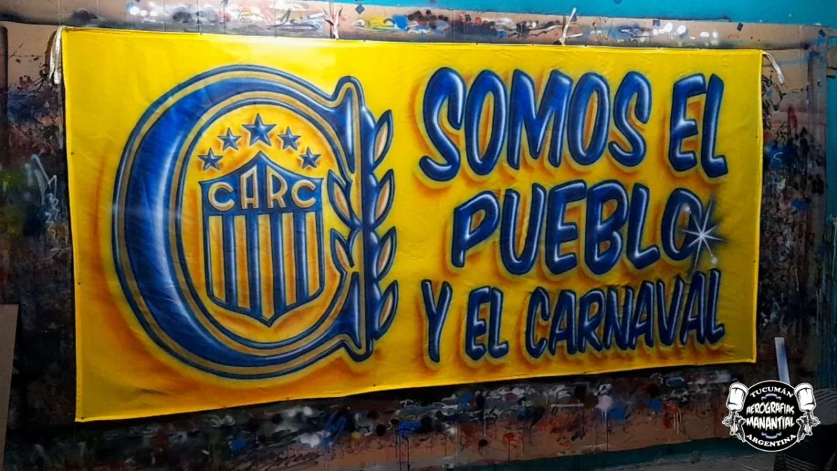 bandera de rosario central con aerografias