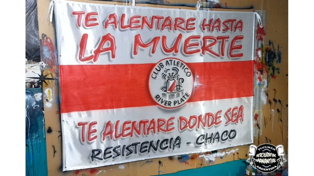 bandera de dos metros por un metro y medio escudo mas frases de river plate