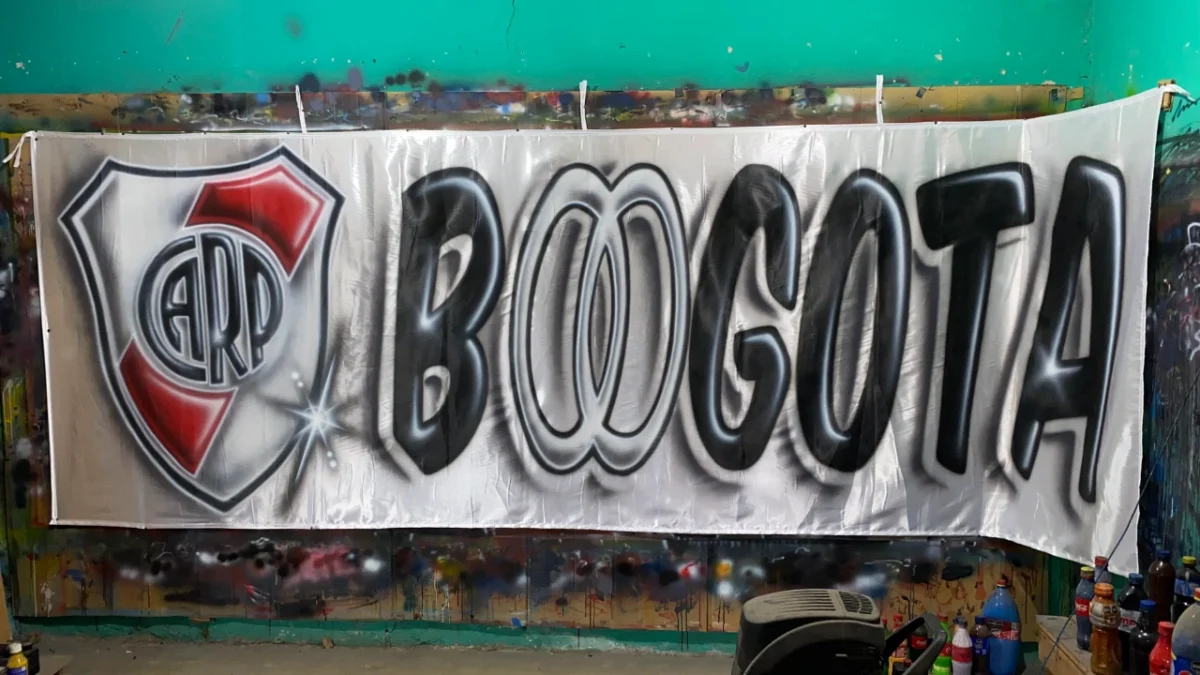 banderas de river plate con aerografia