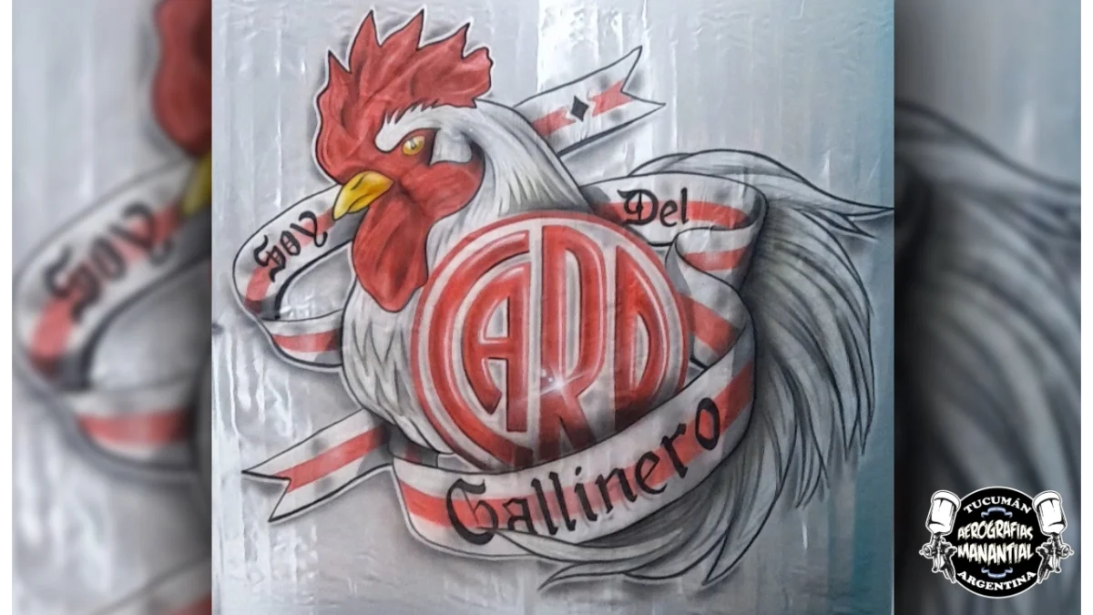 banderas de river plate con aerografia