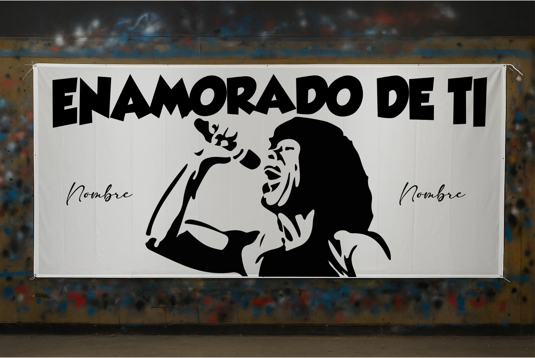 frase enamorado de ti de la mona jimenez idea de bandera