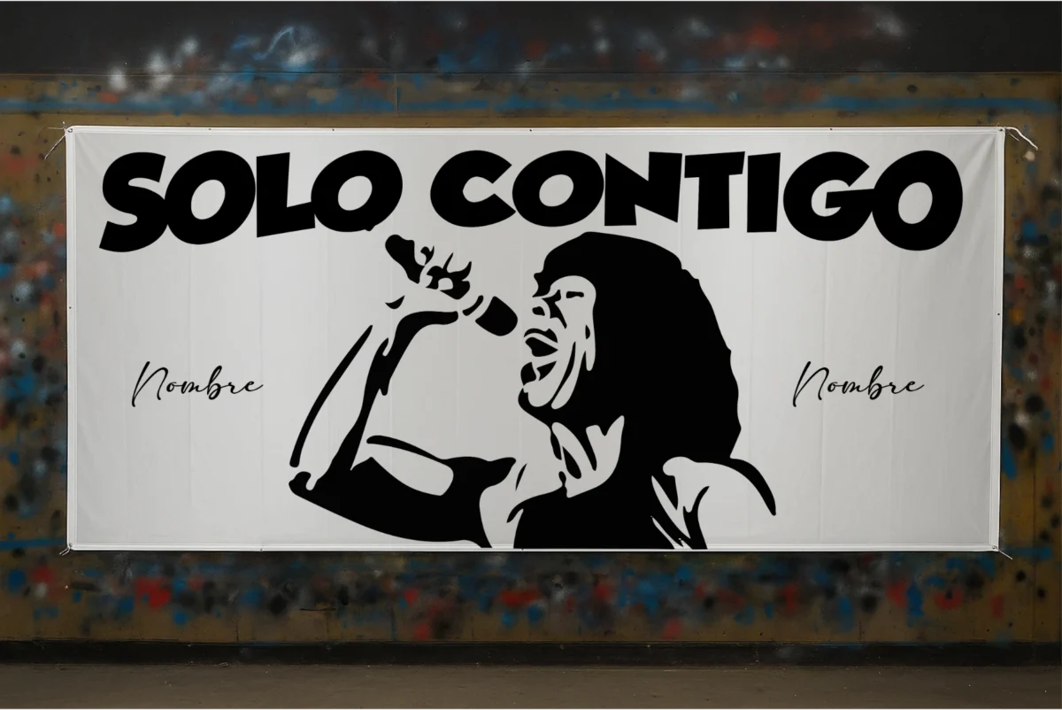 idea de bandera de la mona jimenez frase solo contigo mas nombres