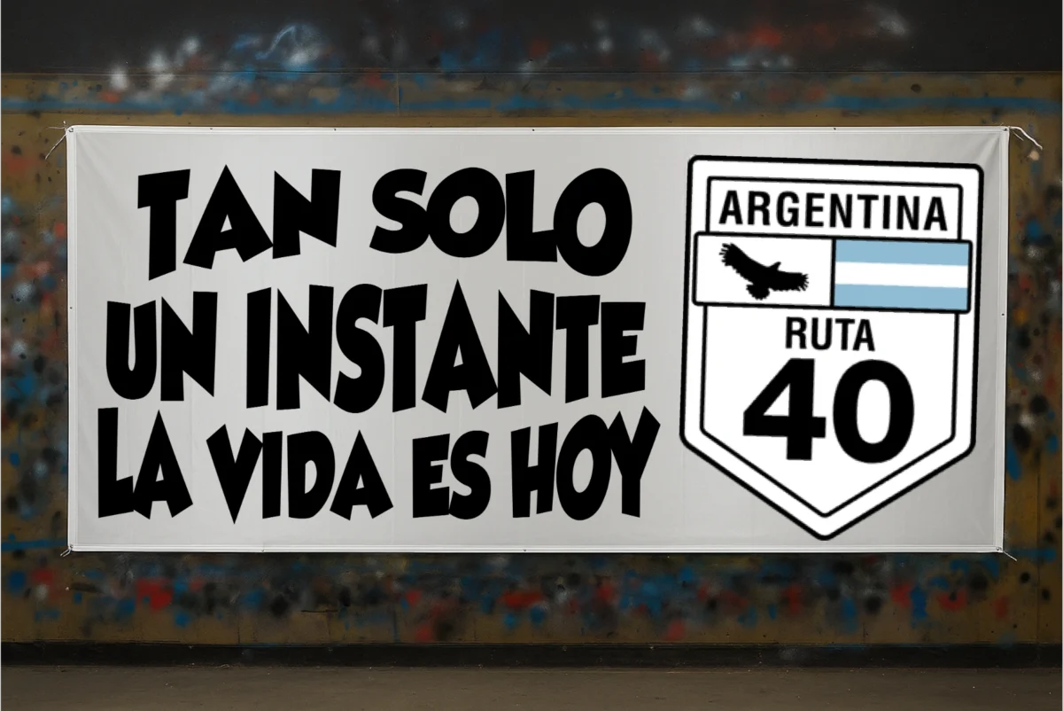 frase para bandera de la renga tan solo un instante la vida es hoy